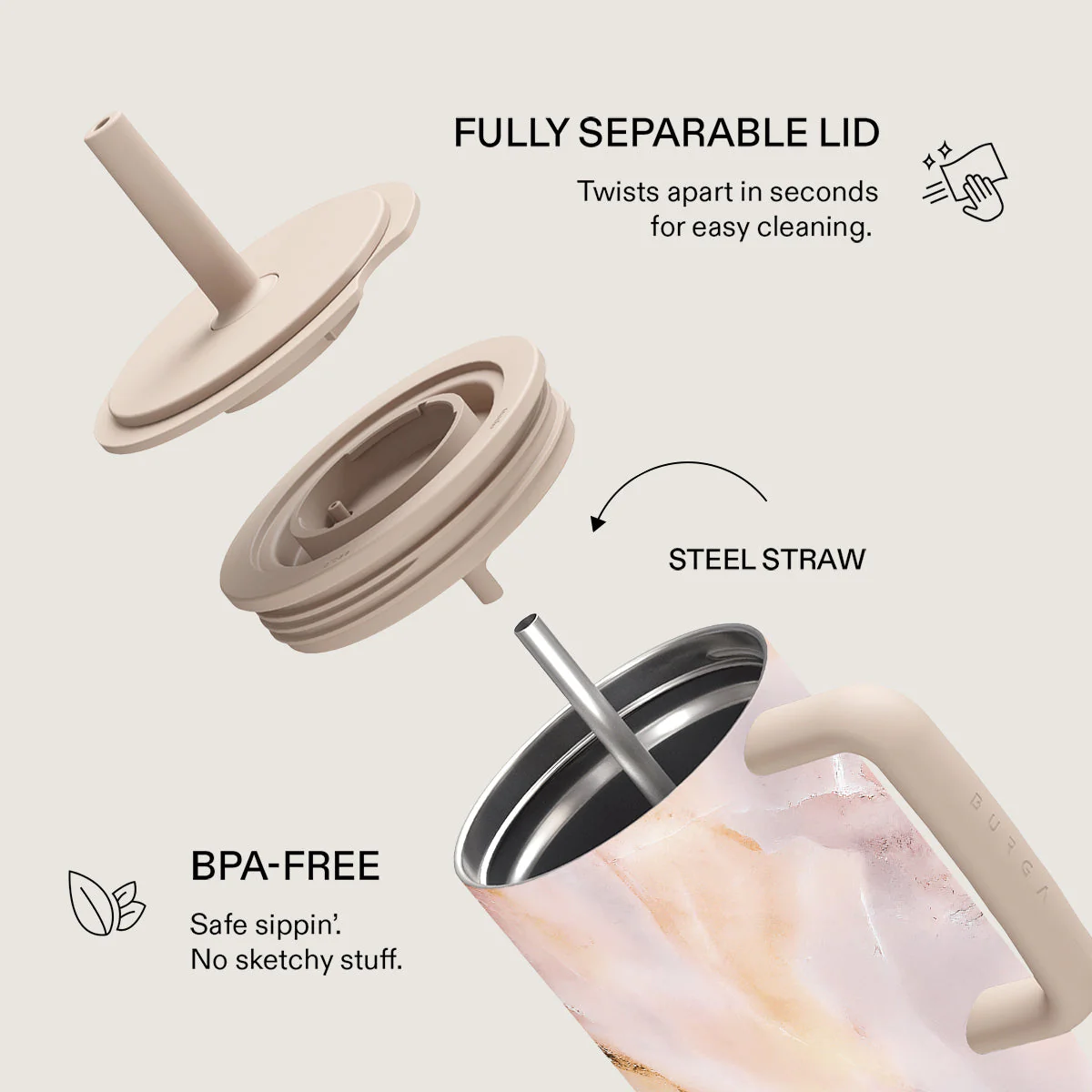 Morning Sunshine - Pastel Marble All Day Leakproof Tumbler