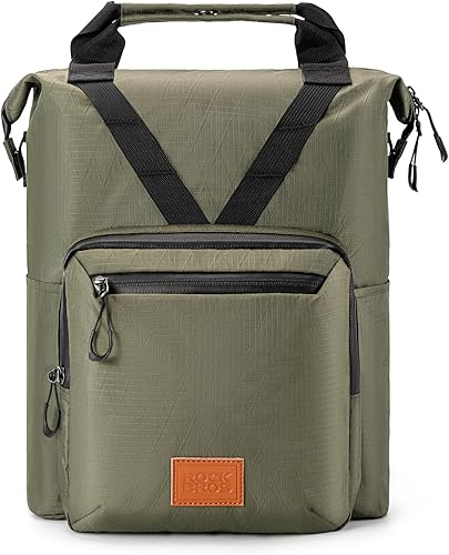 ROCKBROS Fahrradlenkertasche für Brompton Faltbarer Fahrradrucksack Urbaner Lenkerrucksack und Citybikes Alltags Outdoor Sporttasche für Damen Herren Armeegrün