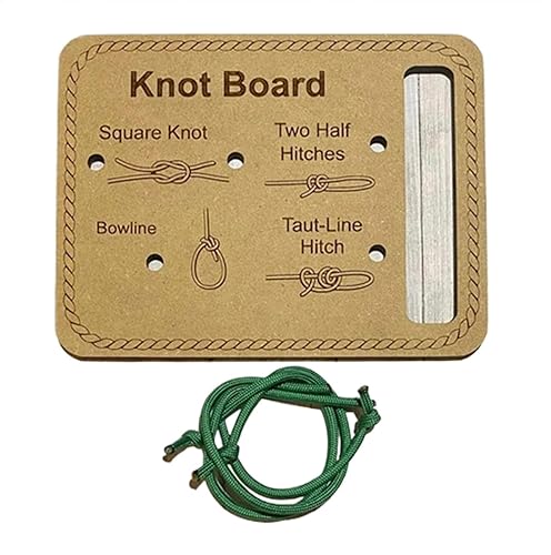 Knoten-Bindebrett, Survival-Knoten-Trainer-Zubehör, Seilbinden-Übungswerkzeug, lustiges pädagogisches Design, tragbares leichtes Lernmaterial, 20 x 14 cm, für Outdoor, Männer, Frauen