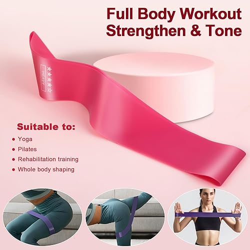 Fitnessbänder - Widerstandsbänder 5er-Set, Aus TPE-Material, 5 Widerstandsstufen, rutschfest und Elastisch, Mit Übungsanleitung & Tragebeutel, Ideal für Muskeltraining, Yoga und Re