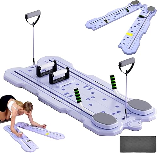 Pilates Board 2025 Upgraded, Pilates Reformer Set, 5 in 1 Pilates Reformer, Faltbarer Pilates Reformer Maschine Set, Ganzkörper Trainingsgerät für Zuhause