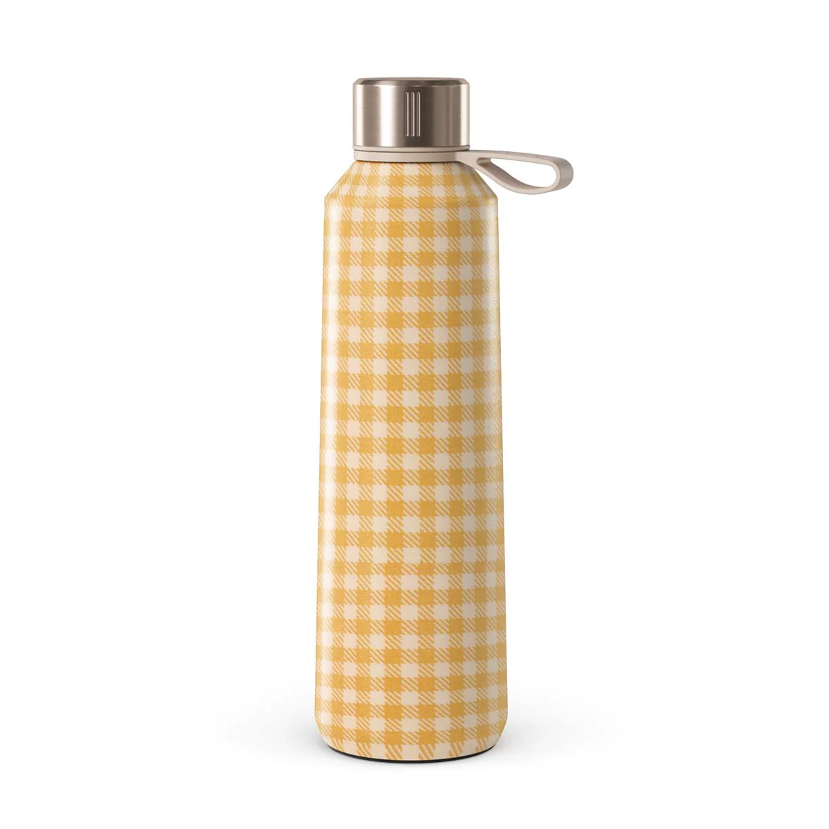 Tuscan Sun - Yellow Plaid Water Bottle