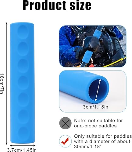 NQEUEPN 2 Stück Kajak Paddel Griffe, 3cm Durchmesser Abnehmbar Weich Paddelgriffe rutschfest Kajak-Griffe Blasenschutz Kajak-Zubehör für Kajakfahren Kanus (Blau)