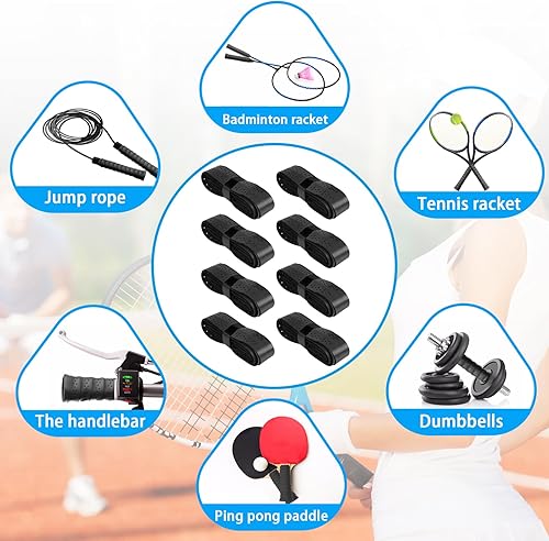 Ailvor Griffband Tennisschläger, 8 Stück Tennis Griffband, Rutschfestes Griffband Badmintonschläger, Overgrip Tennisschläger für Tennisschläger, Badminton, Squash Schläger