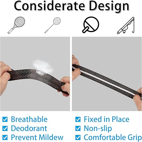 Ailvor Griffband Tennisschläger, 8 Stück Tennis Griffband, Rutschfestes Griffband Badmintonschläger, Overgrip Tennisschläger für Tennisschläger, Badminton, Squash Schläger