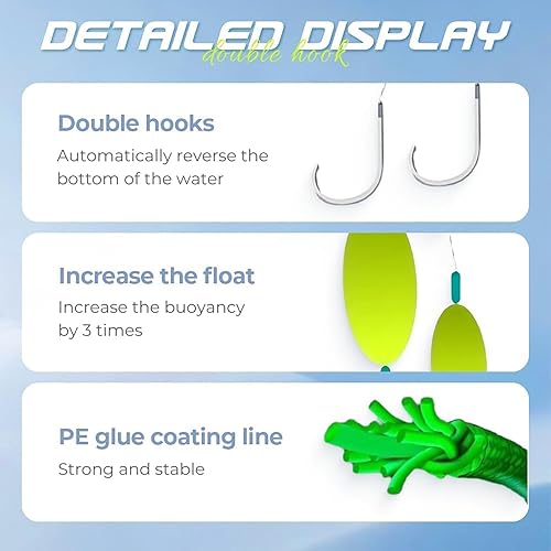 Double-Hook Reverse Bottom Rig - 5 StüCk Angelhaken Set, Doppelhaken Und Unterhaken Angeln, Design Doppelhaken AngelköDer AngelzubehöR Set FüR SüßWasser Salzwasser