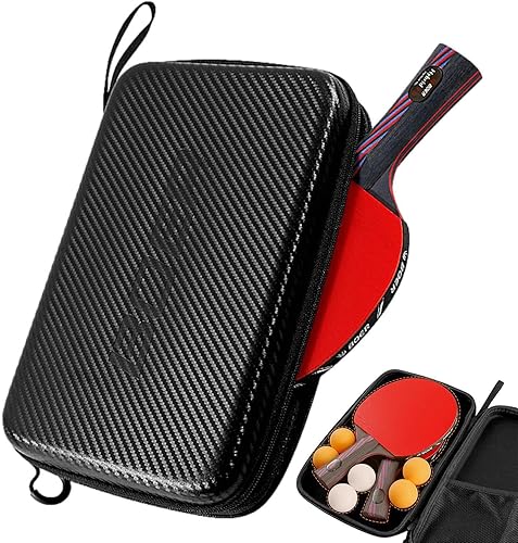 Tischtennis Schlägerhülle, Wasserdichte Tasche Für Tischtennisschläger, Tragbare Harte Tischtennistasche, Tischtennis Schlägerkoffer, Tischtennisschläger Hülle Für 2 Schläger Und Mehrere Bälle
