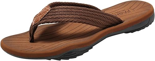 Zehentrenner Leder mit Arch Support Sandalen Sommer Männer Frauen Neigung Ferse Strand Flip Flops Weich Leder Stoff Badelatschen Sommer Beach Rutschfest Pantoletten Hausschuhe