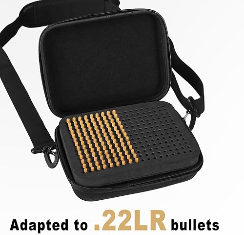 Munitionsbox, Ammo Storage Case für 468 Schuss, Aufbewahrungsbox für Munition, Munitionskoffer mit Verschließbarem Doppelreißverschluss und Griff für .22LR