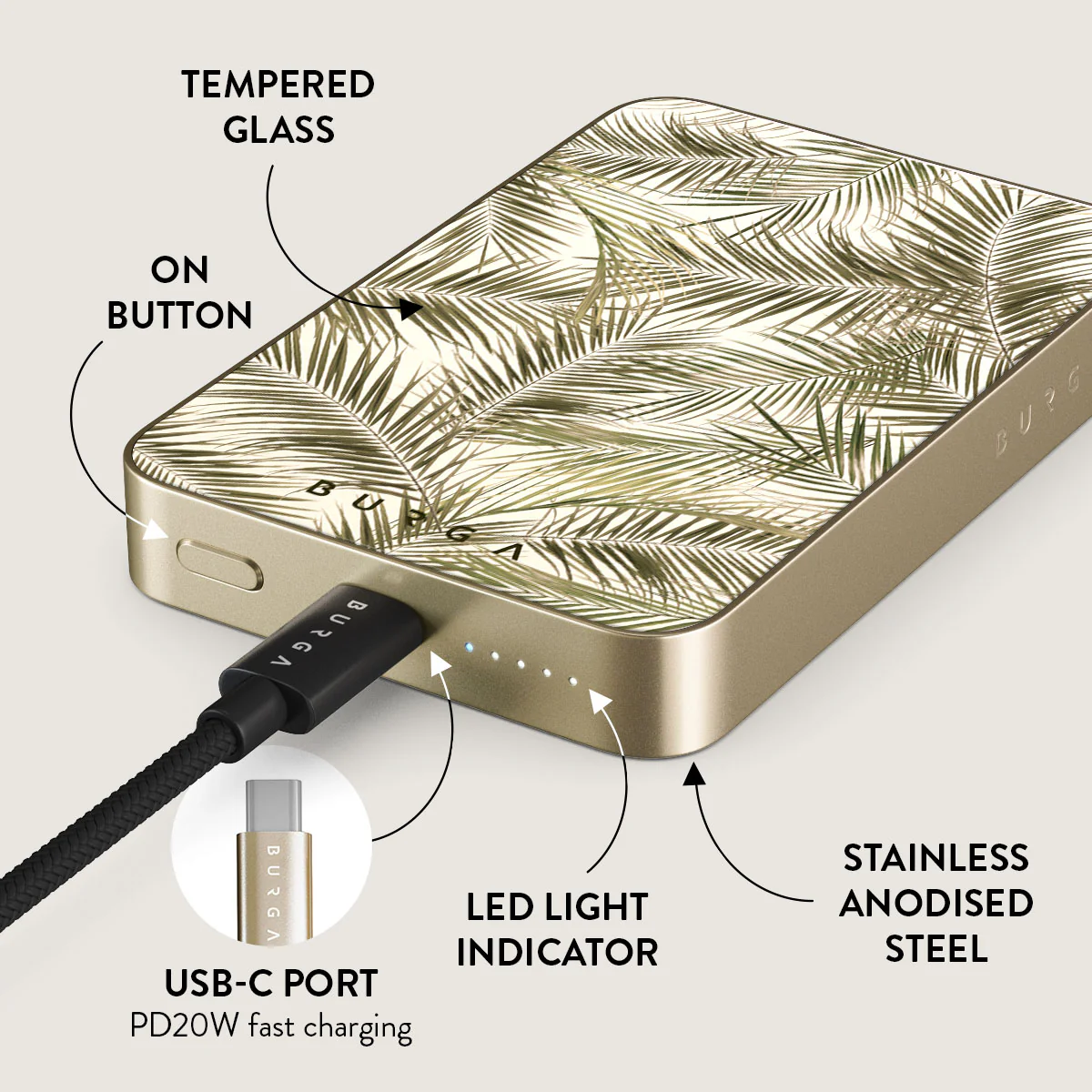 Happy Place - Palm Magnetic Power Bank