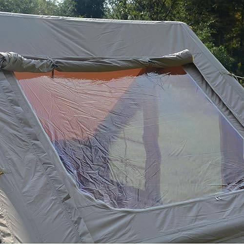 Gegtuon Zelt 4 Personen, Aufblasbares Zelt, Zelte mit Dachfenster Fliegengitter und Luftpumpe für Camping, Zelte Wasserdicht Familienzelt mit Kaminöffnung, 300x210x200 cm, Oxford+PVC