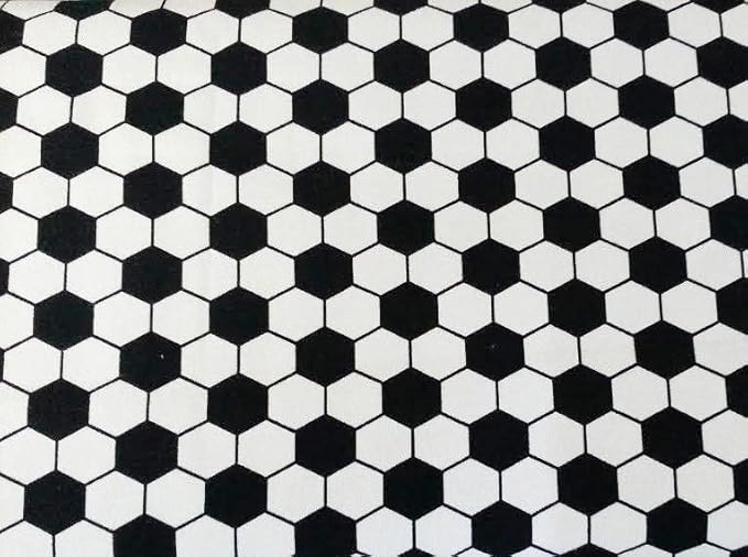 Jersey Fußball - 16,50 EUR/m - Fussball - Kinderstoff - Fussballmuster - schwarz, weiß