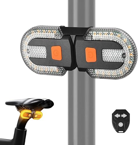 WDKXCN Fahrrad Blinker, Zwei-Lampen-Split Blinker Fahrrad mit Fernbedienung, USB Wiederaufladbares Blinker E Scooter, 5 Modi Wasserdicht E Scooter Blinker Rücklichter für Ebike und Motorrad