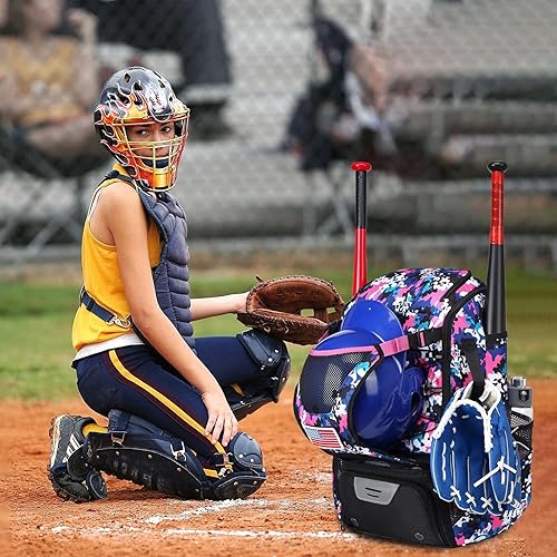 Youth Baseball Equipment Bag | Lightweight Baseball Backpack | Aterproof Baseball Bag | Tball Equipment Bag Softball Gear Bag Baseball Accessory Bag Lightweight Softball Bag With Multiple Compartments