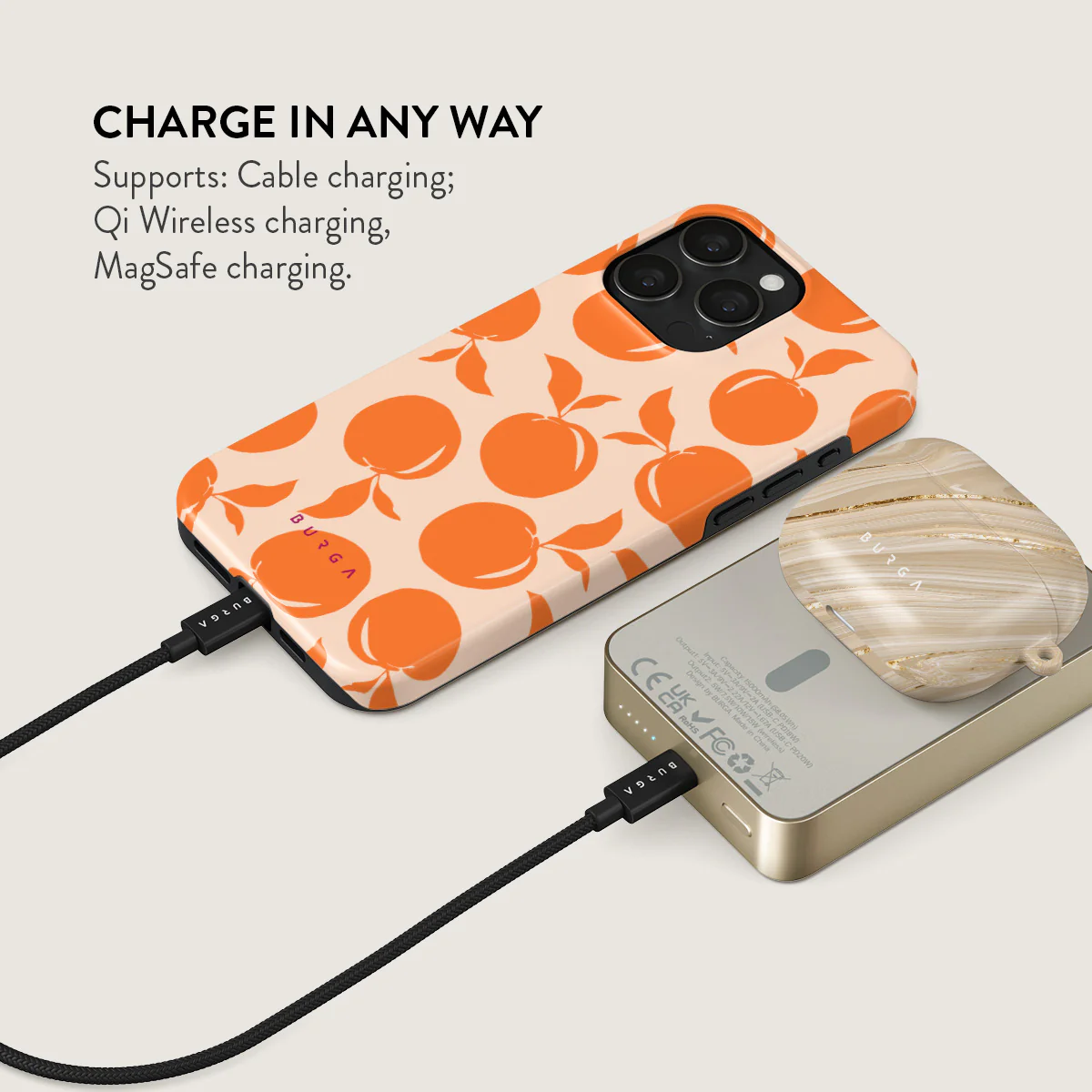 Peach Fuzz - Magnetic Power Bank