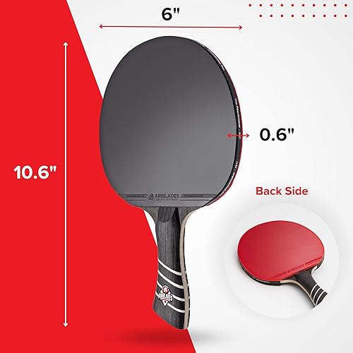 AirBlades The Peace Maker ALC - Professional Ping Pong Paddle - Carbon Fiber Table Tennis Racket Producing Maximum Spin & Control for All Levels - Hard Carry Case & Ergonomic Handle.