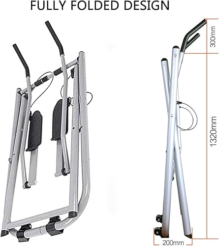 XFQZJG Zusammenklappbare Heimtrainer, Ellipsentrainer, Ellipsentrainer für den Heimgebrauch, Fitnessgeräte, Heimtrainer, Workout, Air Walker, Cardio-Dualtrainer, aufrecht für Heimtraining