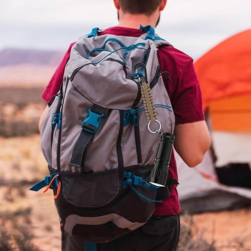 4 Stück Schlüsselanhänger, Schlüsselband mit Karabiner Geflochtenes Lanyard für Survival Camping Wandern(Schwarz, Orange, Tarngrün、Tarn-Khaki)