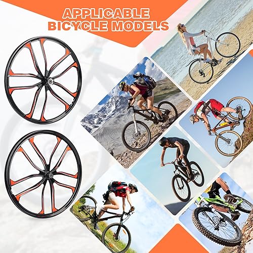 MEGHNA Fahrrad-Radsatz, 10 Speichen, leichtes Aluminium, 61/26 Zoll, integriertes Rad, kompatibel mit 6 Schrauben, Scheibenbremse, 7-12-Gang-Gewinde, Freilaufnabe für Mountainbike, Kinderfahrrad
