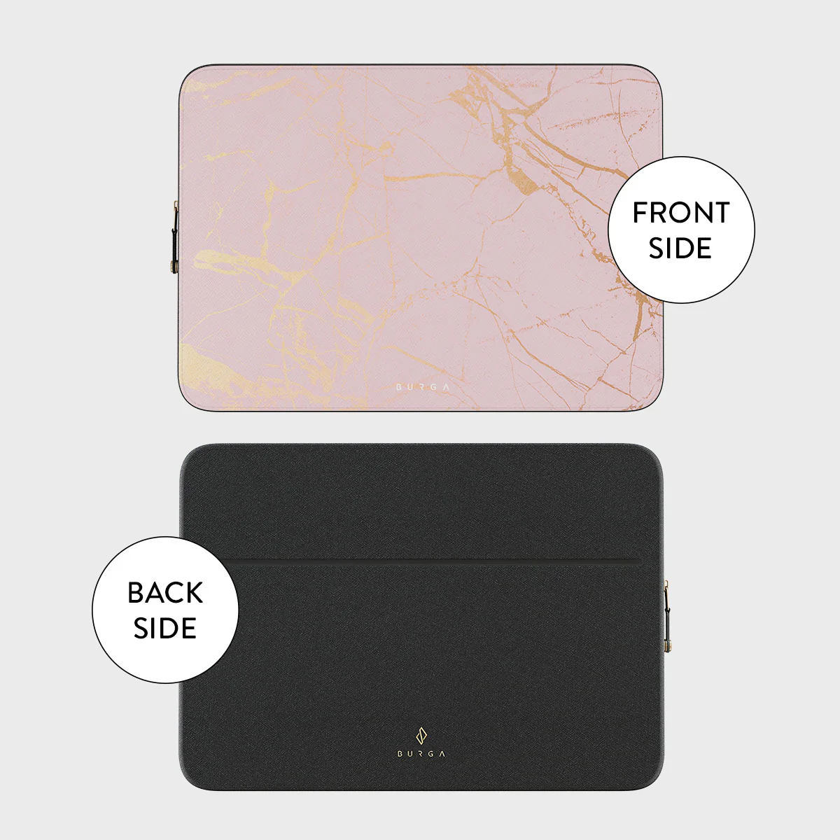Peachy Gold - Pink Marble Laptop Sleeve