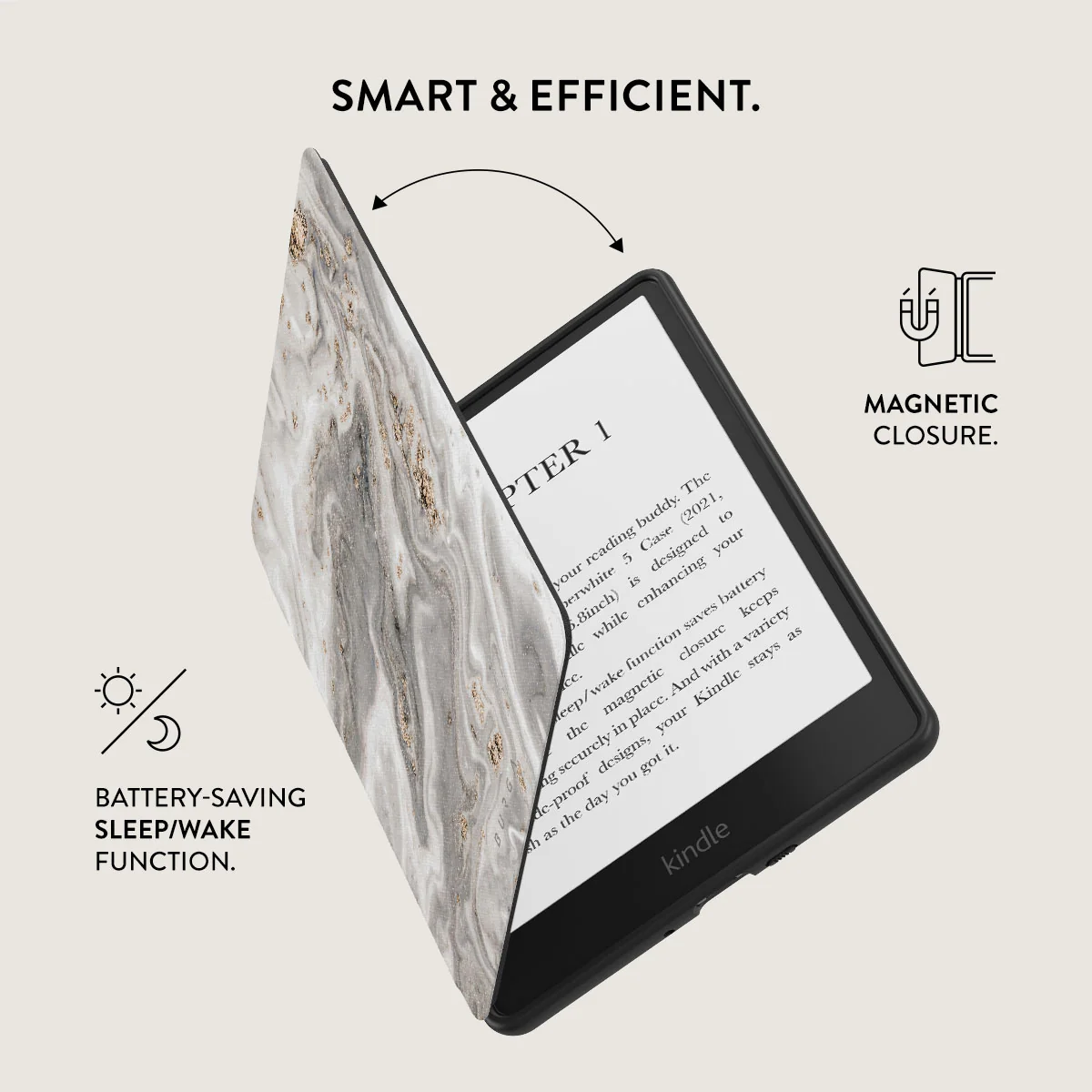 Snowstorm - Grey Marble Kindle Paperwhite (11th Gen) Case