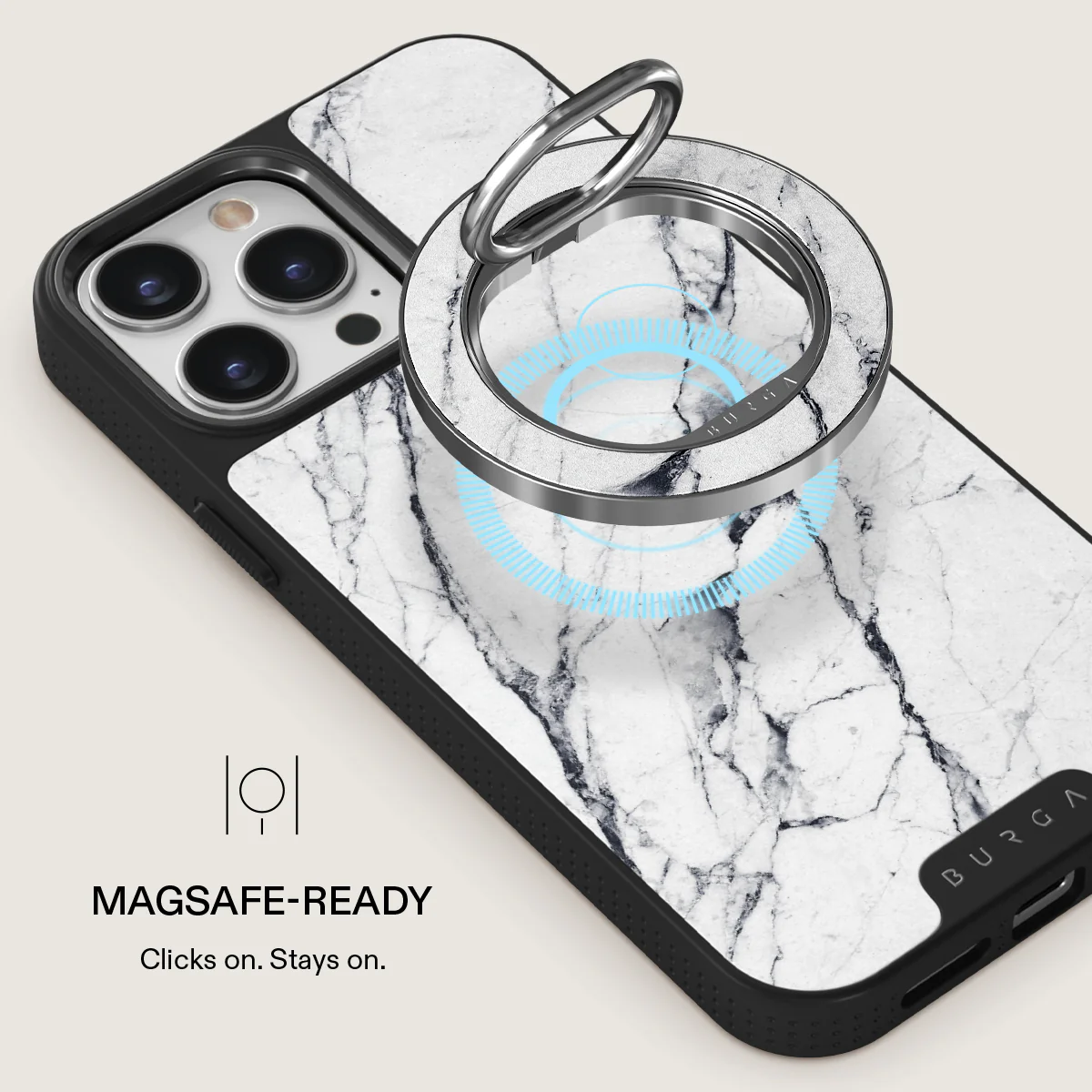 Satin White - Marble Magnetic Ring Holder