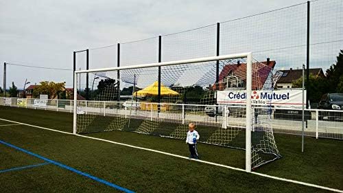 Fußballtornetz Stadion PRO - 7,50 x 2,50 x 2 x 2m - 4mm - PP - wetterfest - knotenlos - zweifarbig