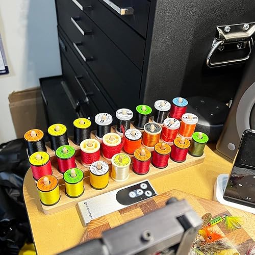 Raprance Fadenspulenständer aus Holz, handgefertigt, zum Fliegenfischen