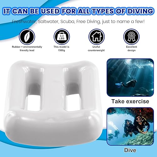 Nudiuhis Tauchgewichte für Gerätetauchen, Gewichtsgürtel, Beschichtetes Blei, Tauchgewichte, Beschichtete Tauchgewichte, Tauchgürtelgewichte 1500 G,
