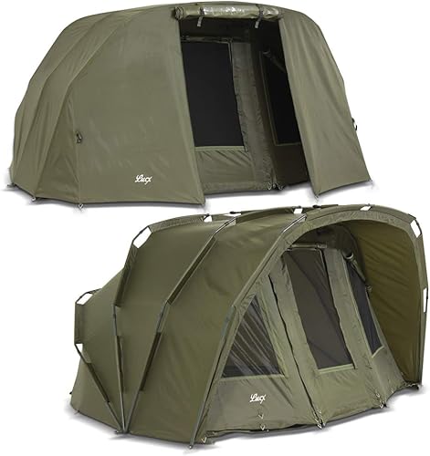 Lucx® Bivvy + Winterskin 'Tiger' 1-2 - 3 Mann Angelzelt + Überwurf - Karpfenzelt - Carp Dome with Overwrap 2 or 3 Man Carp Fishing Tent