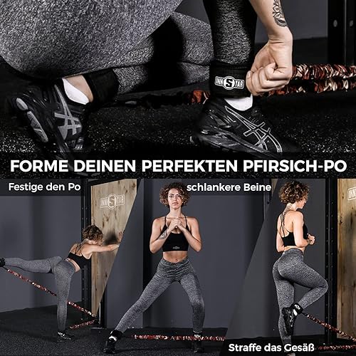 INNSTAR Gesäß Widerstandsbänder, Gesäßmuskel Trainer, Kabelmaschine für Hüfte Heim Training Kabel Kickbacks mit Anleitung & Tragetasche