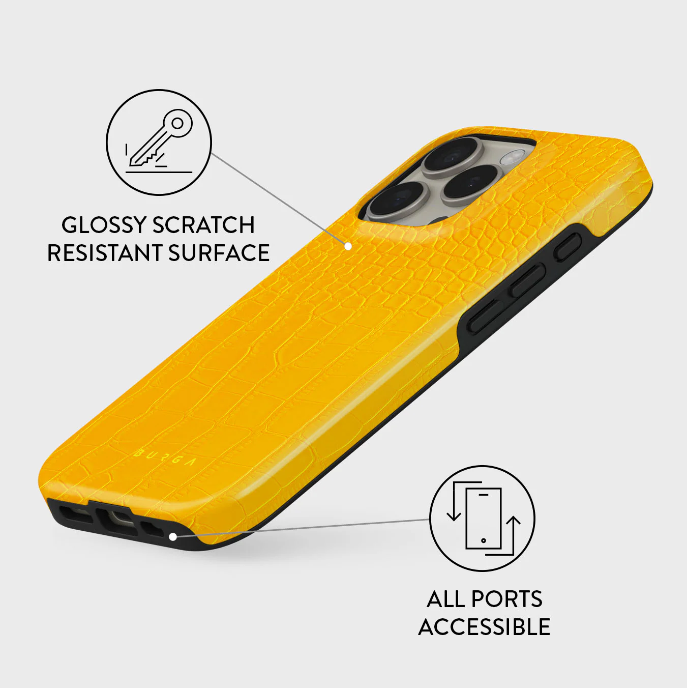 Canary Yellow - Snake Skin iPhone 16 Pro Max Case