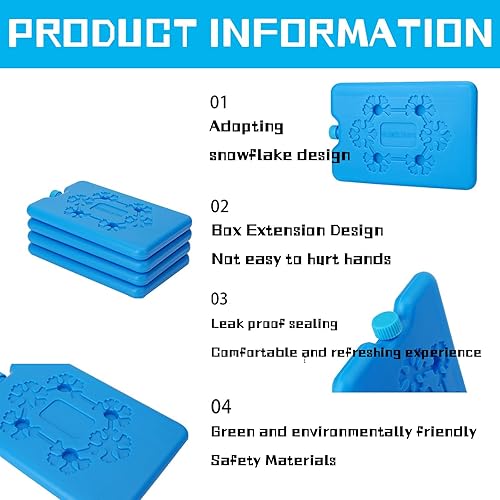 PcvGef 6 Kühlakkus, Kühlakkus für Kühltasche und Kühlbox, Wiederverwendbare Ice Packs für Outdoor-Aktivitäten, Büro und Camping