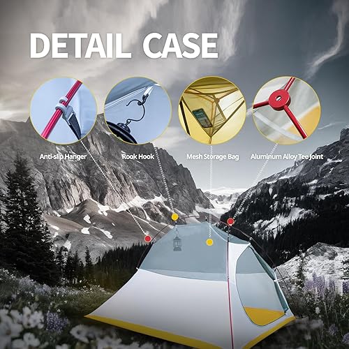 GEERTOP Ultraleichtes Zelt 2 Personen Campingzelt Doppelten 3-4 Saison für Camping Wandern Rucksack