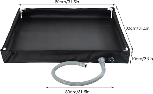 Tragbare Duschbasis, Zelt-Duschwanne, Badewannenboden, Boden, 80 x 80 x 10 cm, mit Ablaufschlauch, faltbares und kompaktes Design für drinnen und draußen, Camping, Haustierbaden