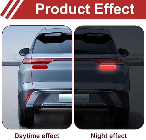 2 Stück 90 * 20 * 8mm Motorrad Reflektor Kennzeichenhalter Hinten Selbstklebend E4-Geprüft Katzenaugen Rückstrahler für Fahrrad und E-Scooter Fahrrad (Rot)