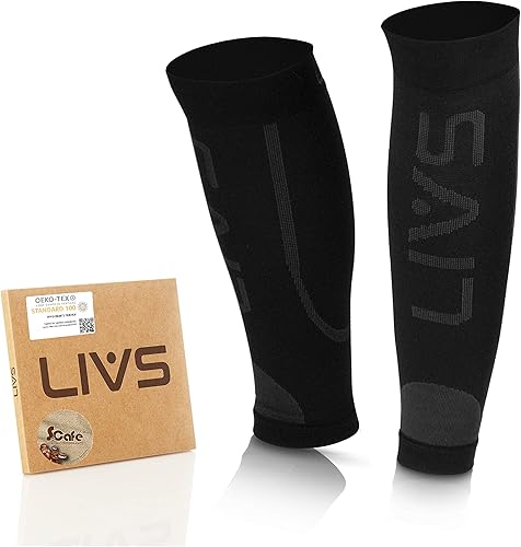 LIVS Waden-Sleeves Geruchsminimierend (1 Paar) - Stützstrümpfe ohne fuß für Damen & Herren - Sport Wadenstulpen, Calf Compression