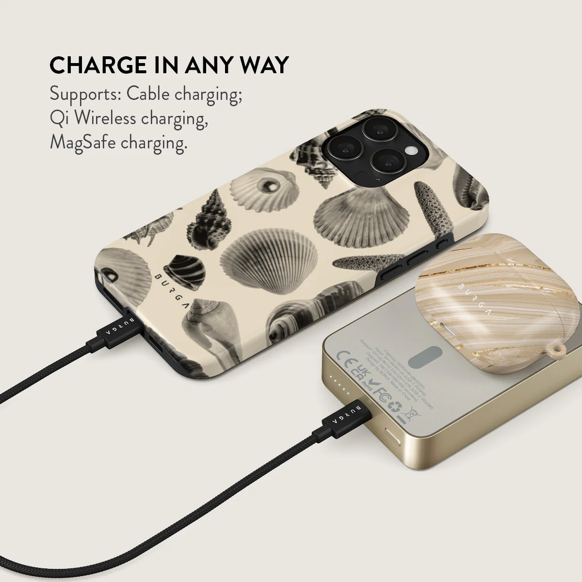 Shell Mosaic - Magnetic Power Bank