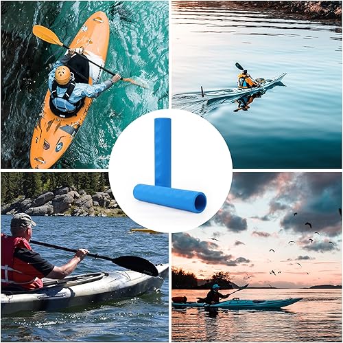 NQEUEPN 2 Stück Kajak Paddel Griffe, 3cm Durchmesser Abnehmbar Weich Paddelgriffe rutschfest Kajak-Griffe Blasenschutz Kajak-Zubehör für Kajakfahren Kanus (Blau)