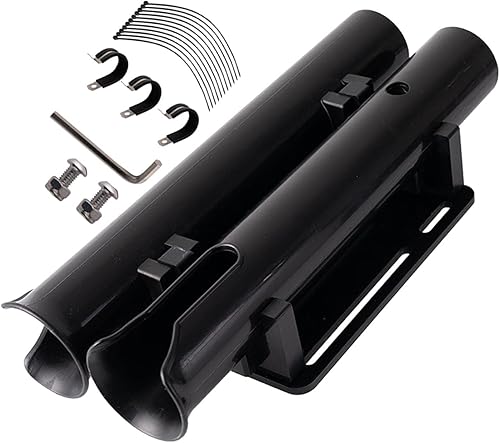 Fonowx Fahrrad Angelrutenhalter mit 2 Rohren Sichere Angelrute Am Fahrrad für Fahrradangeln Hält 2 Ruten Rutenhalter Einfache Installation Angelzubehör