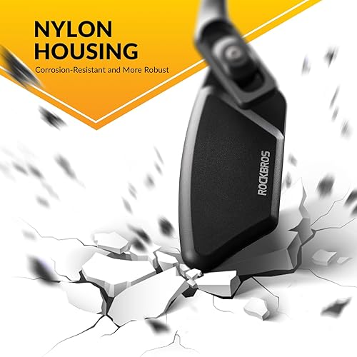 ROCKBROS Fahrradspiegel Rückspiegel HD Edelstahl Spiegel Generation Spiegelfläche Fahrrad Spiegel für Lenker 21-26mm, 360 ° Verstellbarer Universal Sicherer Rückspiegel für Mountainbike, Rennräder