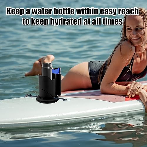 Tinoaly Getränkehalter für Paddleboards, Universell Getränkehalter für Kajaks Multifunktional Wasserflaschenhalter für Surfboards Kippsicher für Outdoor Fischerboote Kajakzubehör