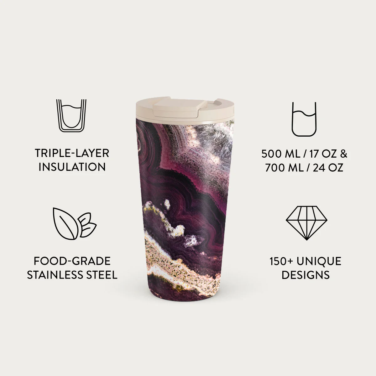 Purple Skies - Marble Travel Mug