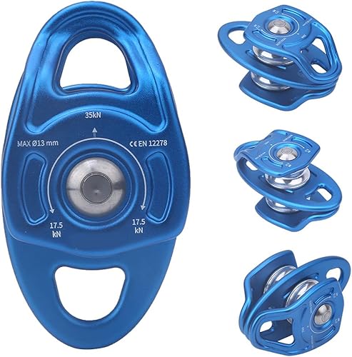 Doppelte Umlenkrolle aus Metall, seitlich schwingende doppelte Umlenkrolle Professionelles Design, gleichmäßige Kraft mit glatter Oberfläche und stark für den Transport beim Klettern und