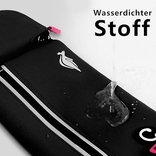 ESTRITH Laufgürtel mit Trinkflasche Groß, Trinkgürtel wasserdichter Flaschenhalter Gürtel für Hand, joggen, Sport, mit reflektierenden Streifen, Schwarz