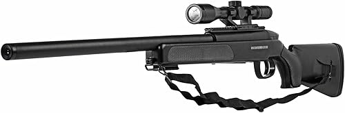 Swiss arms Pack Prestige Airsoft Eagle Sniper schwarz-gefedert/Spring/Aufladung Handbuch (0,5 Joule)-mit Zubehör