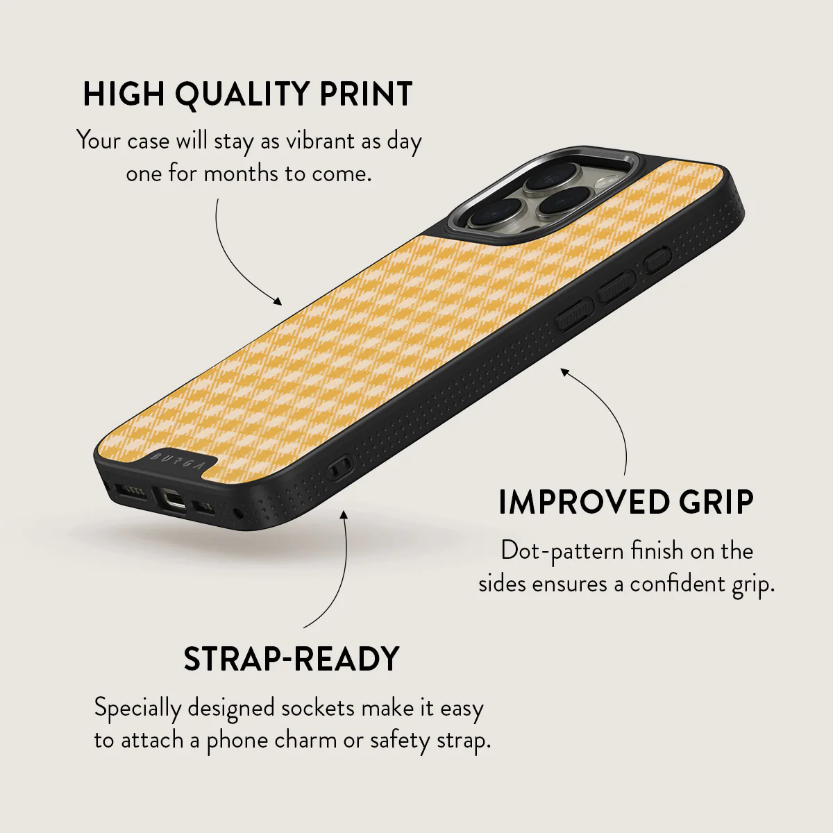 Tuscan Sun - Yellow Plaid iPhone 16 Pro Max Case