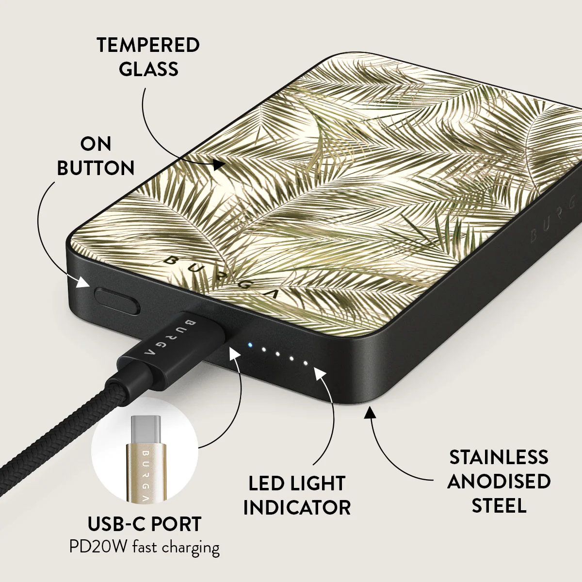 Happy Place - Palm Magnetic Power Bank