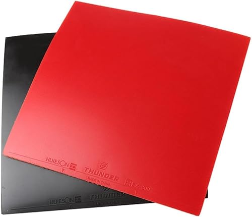 4 Stück Tischtennis Ersatzbelag, Tischtennis Gummi Blatt, Profi Wettkampf Schläger Gummi, für blitzschnellen Belagwechsel, 2,3 mm Schwamm, schwarz/Rot