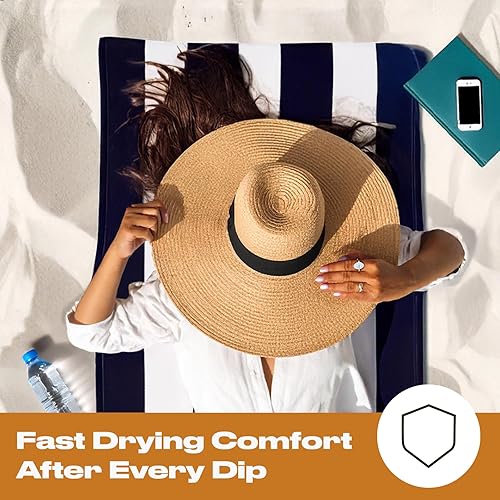 DREAMSCENE Mikrofaser-Strandtuch, Blaue Zitrone, Badehandtücher für Erwachsene, superschnell trocknendes Handtuch, Pool, Fitnessstudio, Sommer, Strand, Urlaub, 71 cm x 152 cm